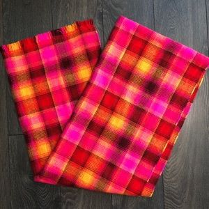 Cozy Gap Pink & Orange Plaid Scarf